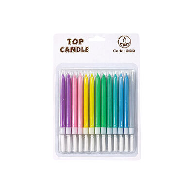 Karışık Renk Doğum Günü Mumu Seti 8 cm 12 Parça - 2
