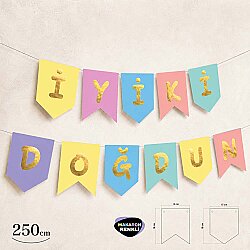 İyi ki Doğdun Makaron Renkler Harf Afiş - 2