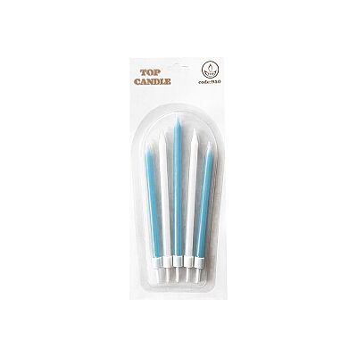 Mavi Beyaz Makaron Pasta Mum Seti 5 Parça - 2