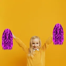 Pembe Metalize Gösteri Ponponu - 1