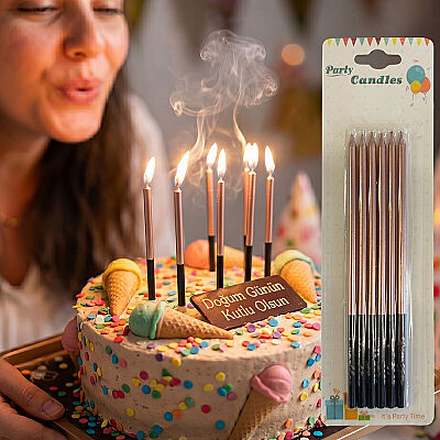 Metallic Bronze Birthday Candles - 1
