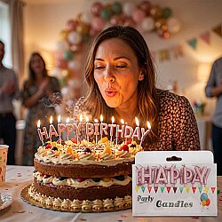 Metallic Bronze Happy Birthday Toothpick Candles - 1