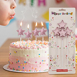 Metallic Bronze Star Shaped Candles - 1