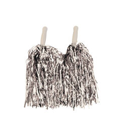 Metallic Foil Cheerleader Pom Poms - Silver - 2