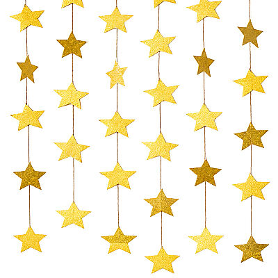 Metallic Gold Star Garland Hanging Decoration - 4 Meters, 24 Pieces - 3