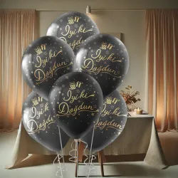Metallic Gold Confetti İyi ki Dogdun Balloons 12