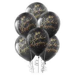 Metallic Gold Confetti İyi ki Dogdun Balloons 12