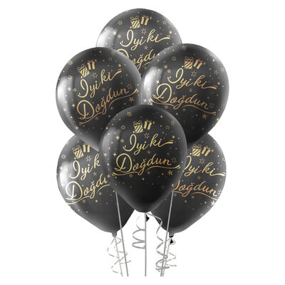 Metallic Gold Confetti İyi ki Dogdun Balloons 12