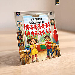Milli Bayramlar Sınıf Süsleme Bannerı - El Ele Çocuk Figürlü (67x12 cm) - Kikajoy (1)