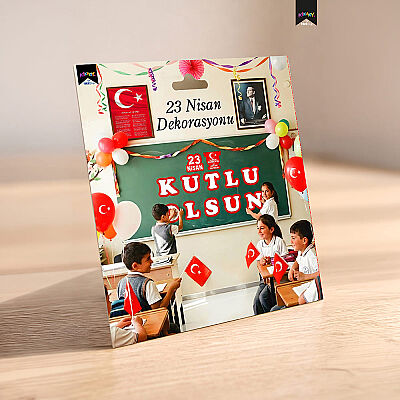 23 Nisan Kutlu Olsun - Milli Bayramlar Süslemesi Harf Afiş - 1