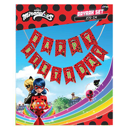 Miraculous Super Heroez Happy Birthday Harf Afiş - Kikajoy