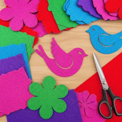 Mixed Color Glitter Cardstock Sheet - 1