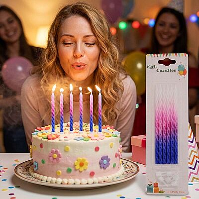 Multi Color Party Candles - No:1 - 1