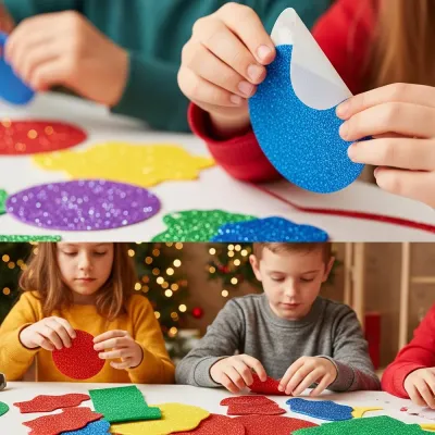Multi Color Glitter Self-Adhesive EVA Foam Sheet - 1