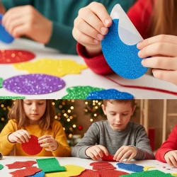Multi Color Glitter Self-Adhesive EVA Foam Sheet - 1