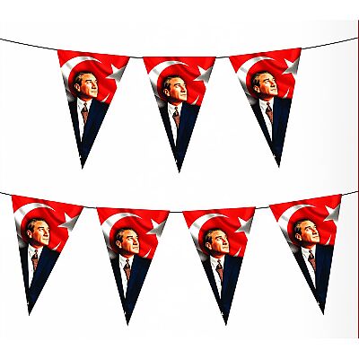 Mustafa Kemal Ataturk & Turkish Flag Bunting Banner - 2