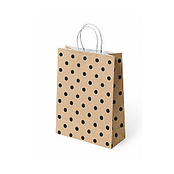 Natural Polka Dot Paper Bags with Twisted Handles - Kikajoy