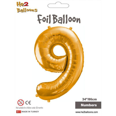 Number 9 Gold 34 inch - 1
