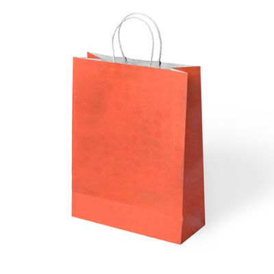 Orange Paper Bags with Twisted Handles - 1