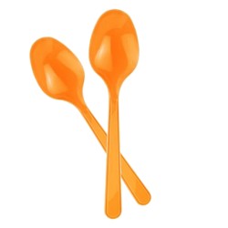 Orange Plastic Spoons - 1