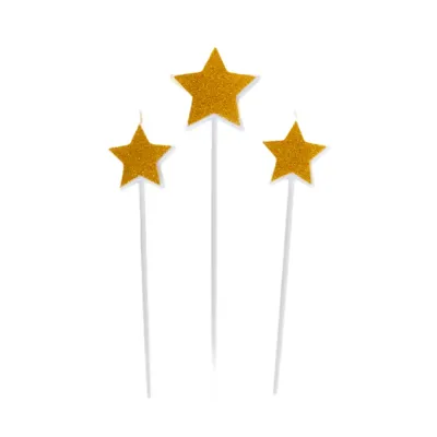 Party Candles - Gold Stars - 2