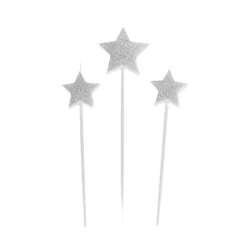 Party Candles - Silver Stars - 2