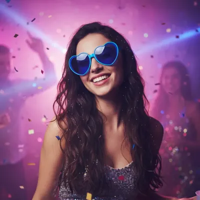 Party Glasses - Blue Heart - 1