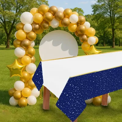 Party Time Plastic Table Cover Navy Blue - 1