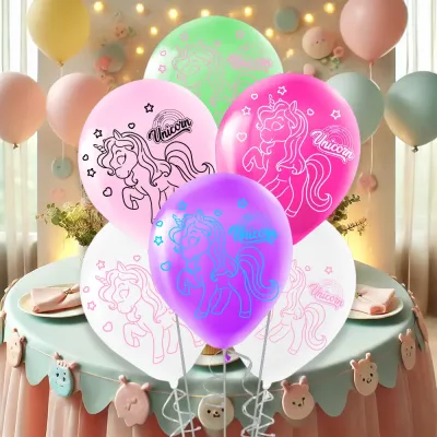 Baby Unicorn Baskılı Pastel Balon 12