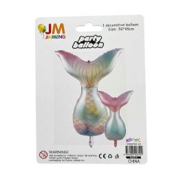 Pastel Mermaid Tail Balloon with Gold Scales - Holographic Sea Party Decor - 2