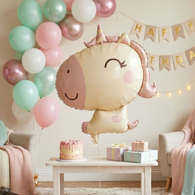 Pastel Unicorn Giant Shaped Foil Balloon - 1
