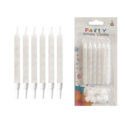 Pearl White Twist Birthday Candles - 2