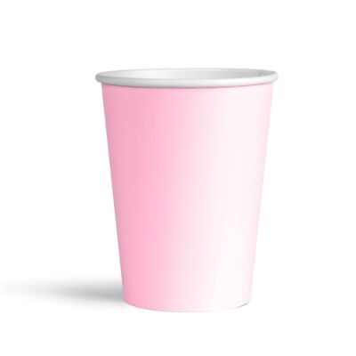 Pembe Makaron Karton Bardak - 1