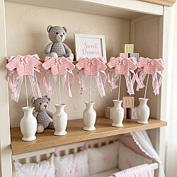 Pink Baby Jacket Stick Decorations – Set of 5 - Kikajoy