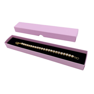Pink Cotton-Filled Chain Bracelet Box - 1