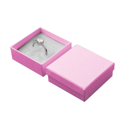 Pink Cotton-Filled Ring Box - 1