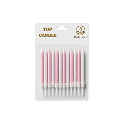 Pink Glitter Birthday Candle Set - Pink & White (12-Pack) - 2