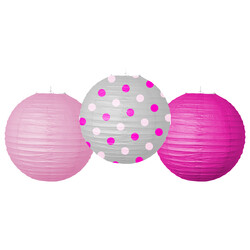 Pink Paper Lanterns - 3pcs - 2