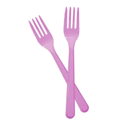 Pink Plastic Forks - 1