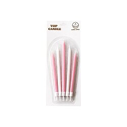 Pink & White Cake Candle Set - 2