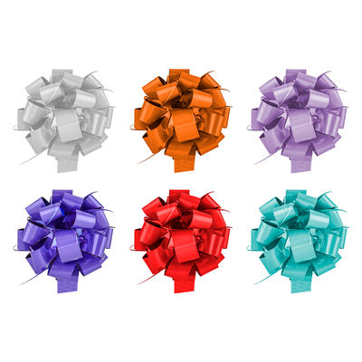 Plain Multi Color Pom Pom Bows - 2