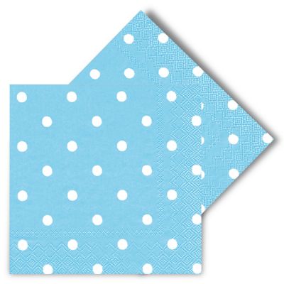 Polka Dot Light Blue Paper Napkins - 1
