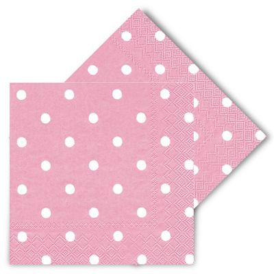 Polka Dot Pink Paper Napkins - 1
