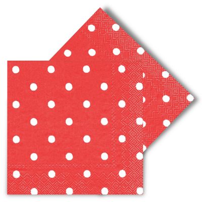 Polka Dot Red Paper Napkins - 1