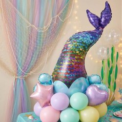 Pullu Deniz Kızı Kuyruğu Şekilli Folyo Balon - Kikajoy