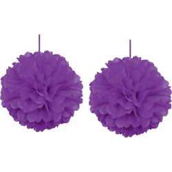 Purple Decoration Puff - 2pcs - (1)