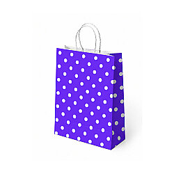 Purple Polka Dot Paper Bags with Twisted Handles - Kikajoy