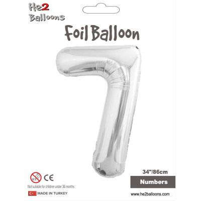 7 Rakam Gümüş Folyo Balon 34