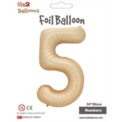 5 Rakam Karamel Folyo Balon 34