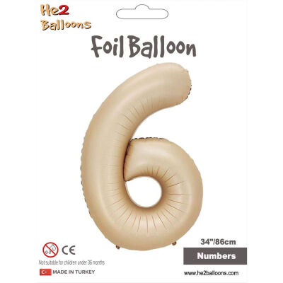 6 Rakam Karamel Folyo Balon 34